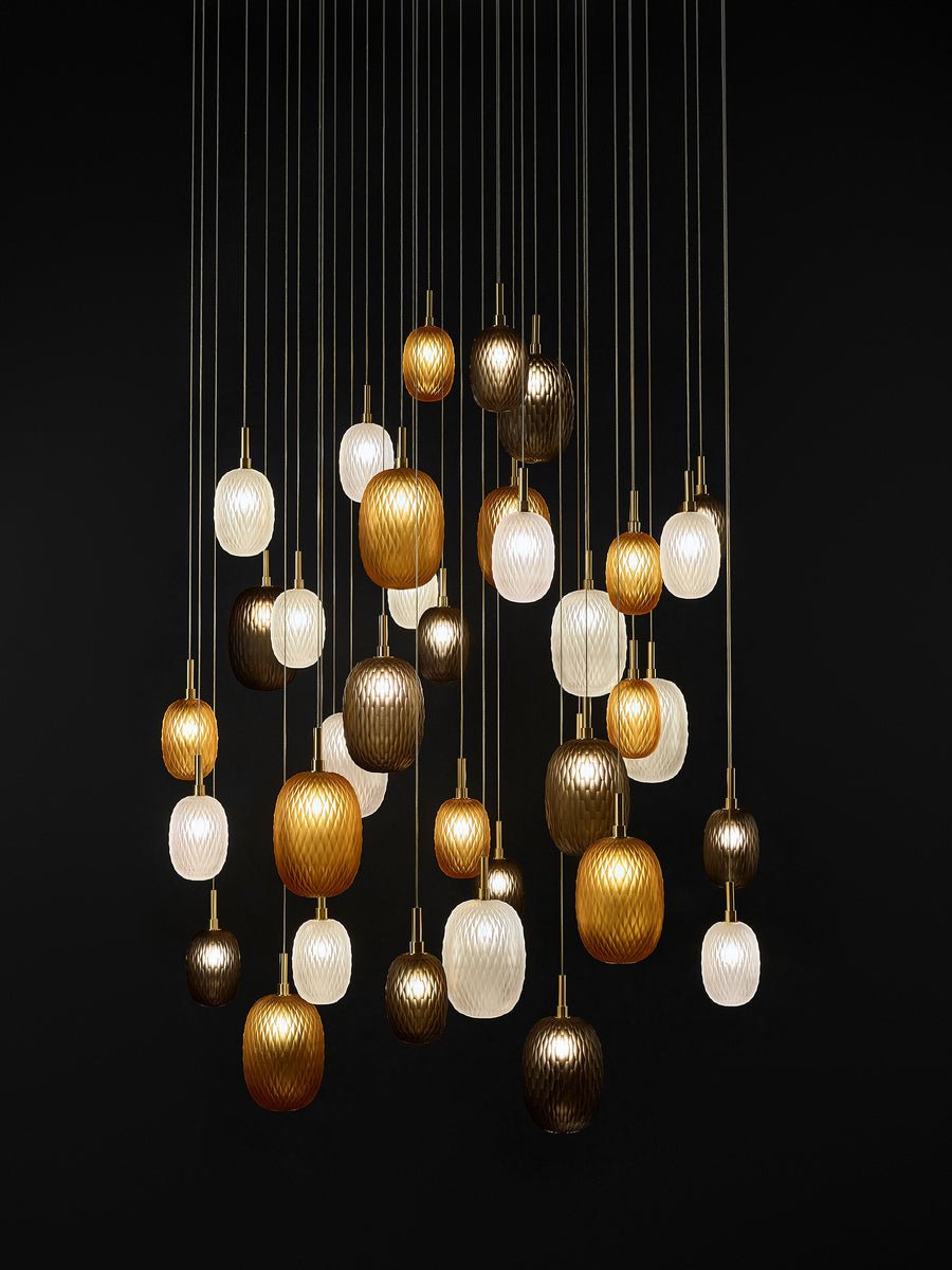 Galaxy Chromatic Gem Drop Spiral  Chandelier