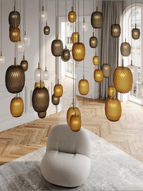 Galaxy Chromatic Gem Drop Spiral  Chandelier