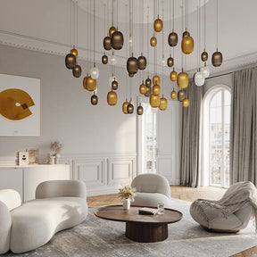 Galaxy Chromatic Gem Drop Spiral  Chandelier