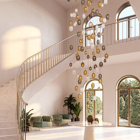 Galaxy Chromatic Gem Drop Spiral  Chandelier