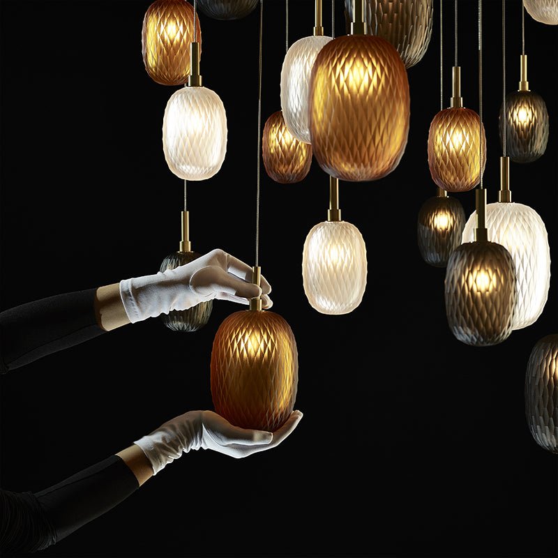 Galaxy Chromatic Gem Drop Spiral  Chandelier
