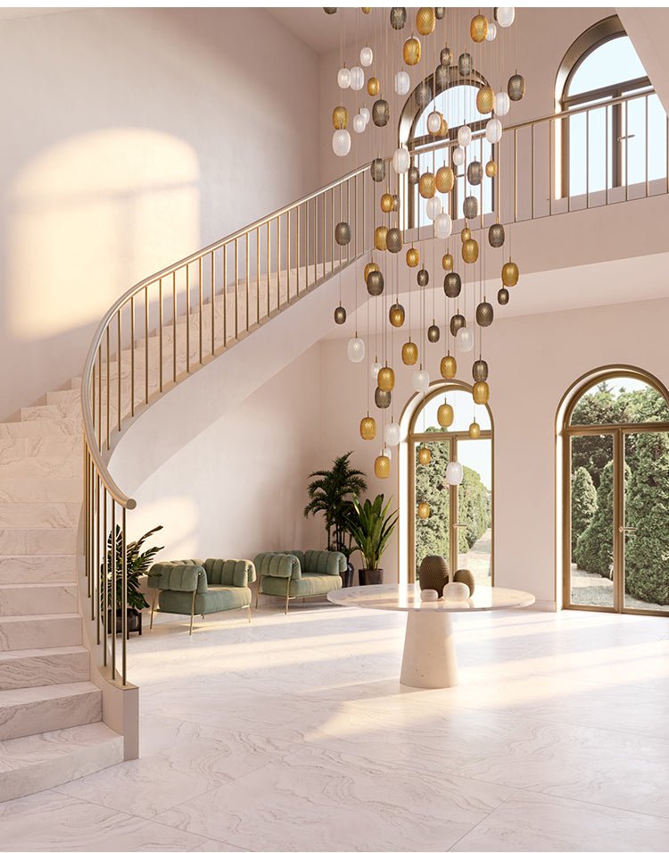 Galaxy Chromatic Gem Drop Spiral  Chandelier