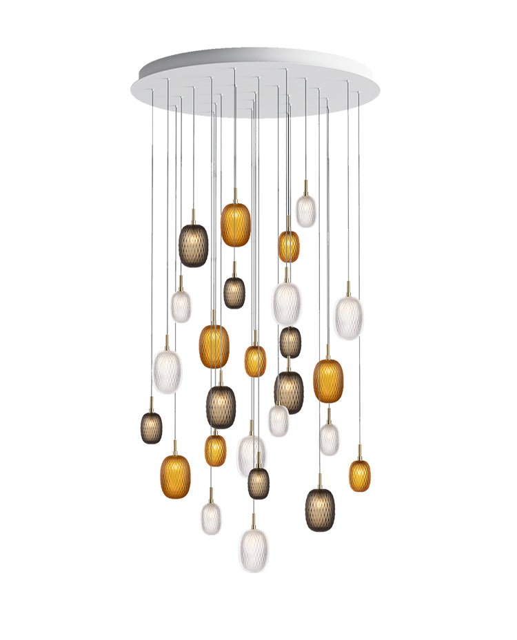 Galaxy Chromatic Gem Drop Spiral  Chandelier