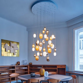 Galaxy Chromatic Gem Drop Spiral  Chandelier