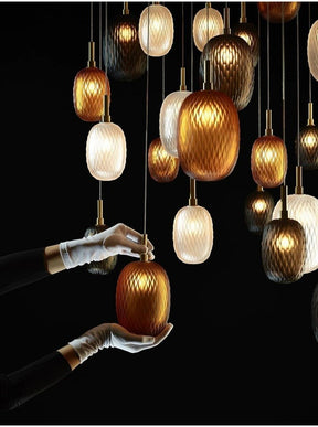 Galaxy Chromatic Gem Drop Spiral  Chandelier