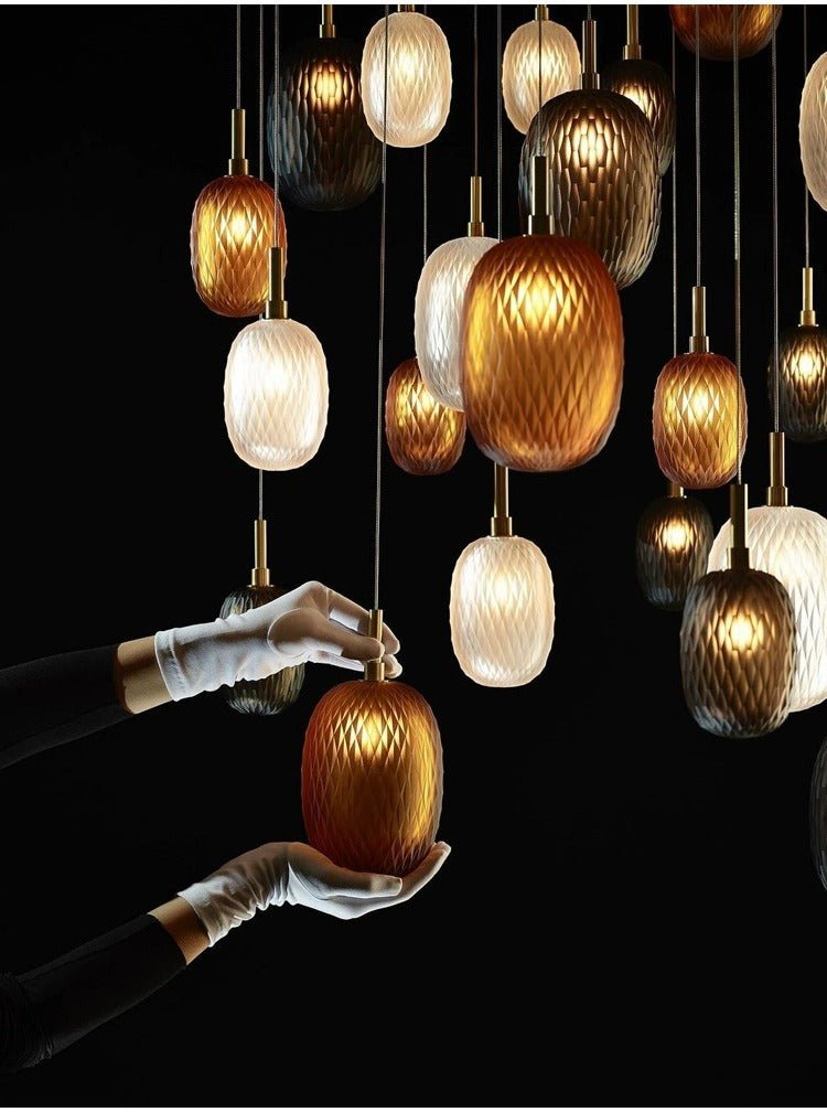 Galaxy Chromatic Gem Drop Spiral  Chandelier