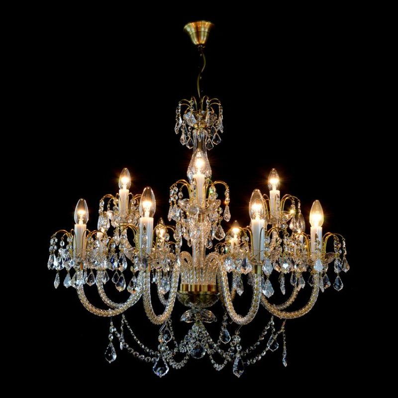 Classical Ceremony 12 Light Crystal Glass Chandelier