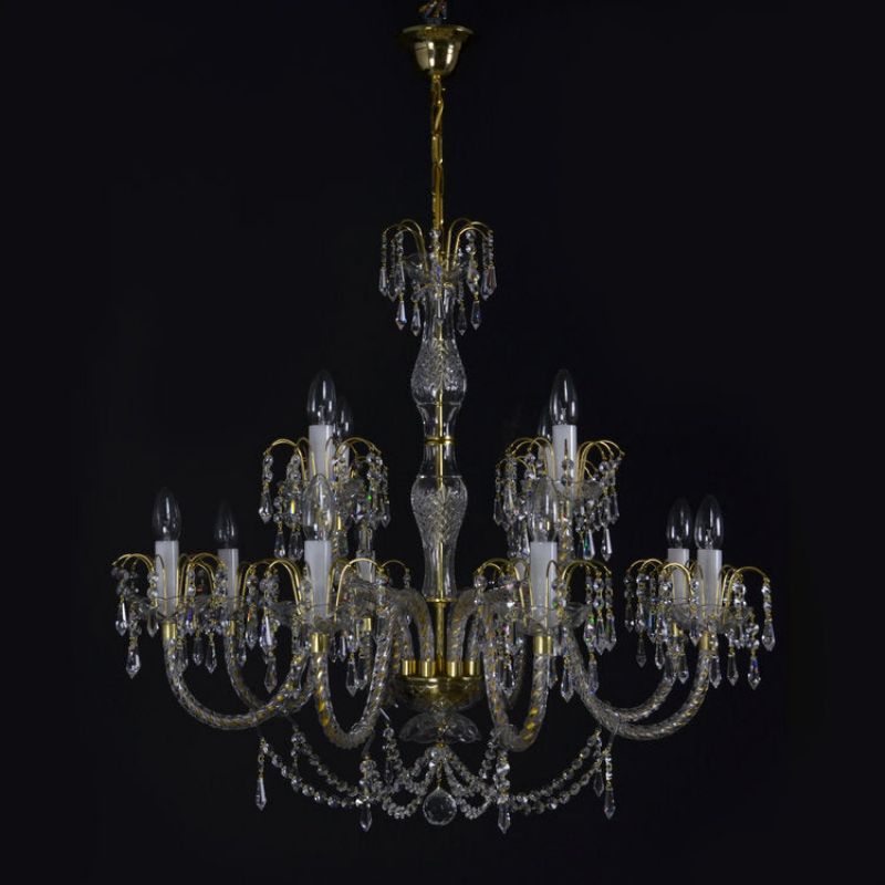 Classical Ceremony 12 Light Crystal Glass Chandelier