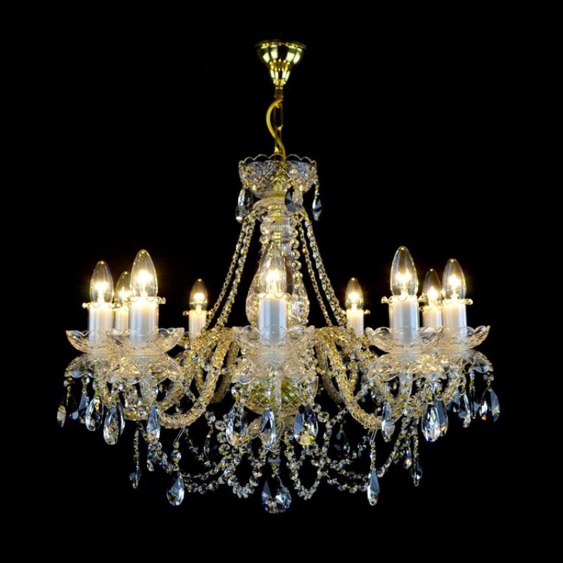 Classical De Luxe 10 Light Crystal Glass Chandelier