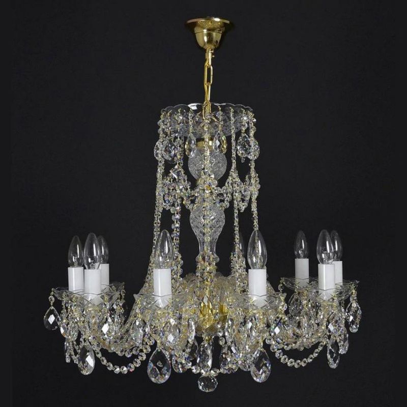 Classical Flammeo 10 Light Crystal Glass Chandelier