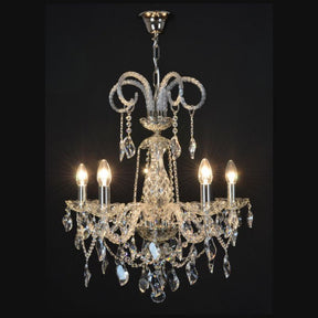 Classical Grandiose 5 Light Crystal Glass Chandelier