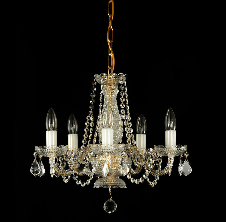 Classical Noble 5 Light Crystal Glass Chandelier