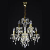 Classical Olive 8 Light Crystal Glass Chandelier