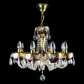 Classical Rosso 8 Light Crystal Glass Chandelier