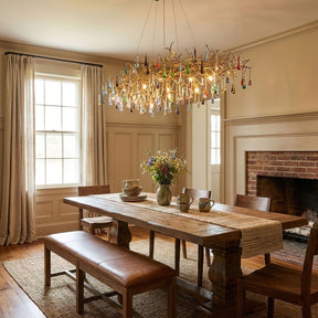 Colorful Raindrop Brass Branch Chandelier - Vakkerlight