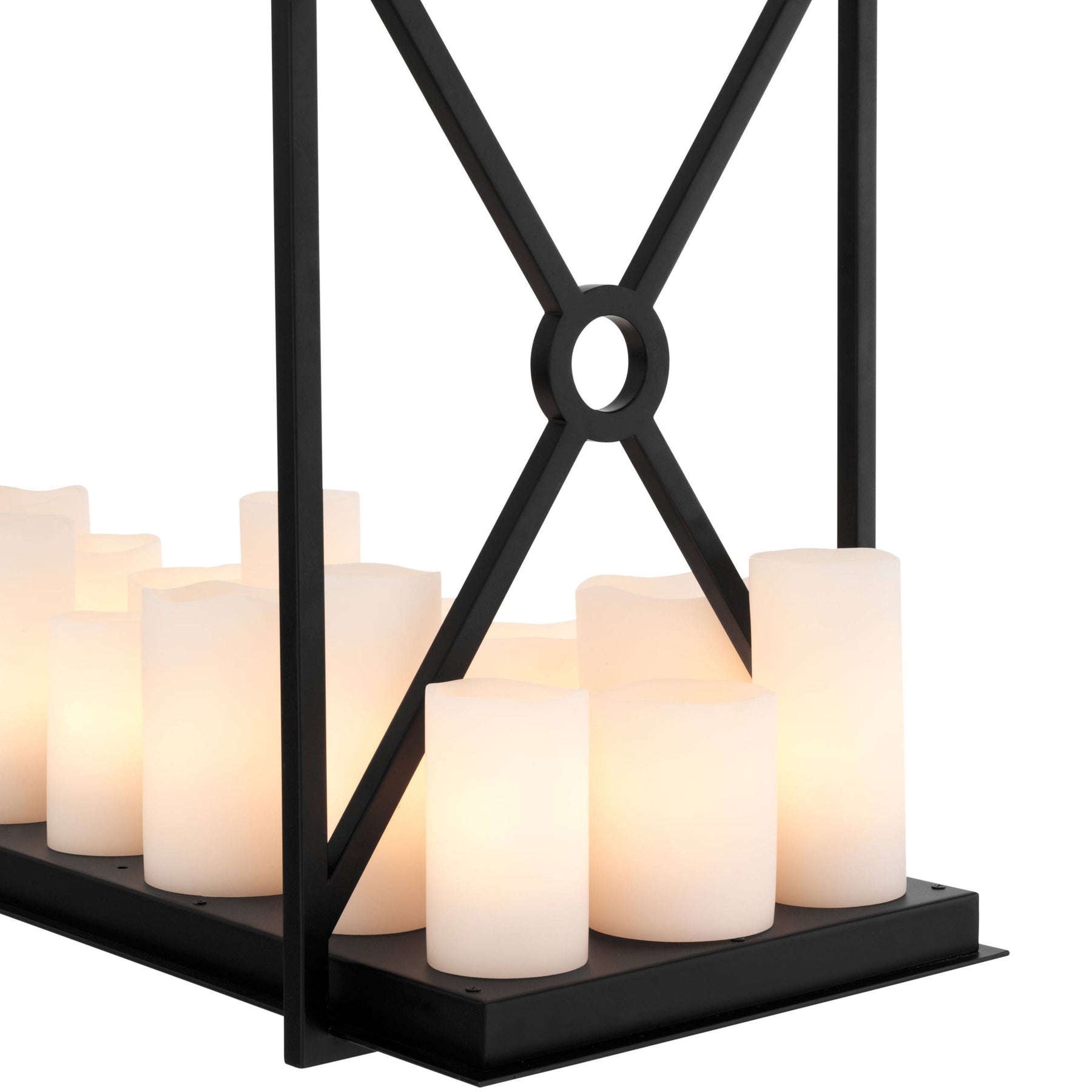 Calista Modern Candle Chandelier - Black/Brass