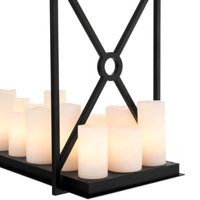 Calista Modern Candle Chandelier - Black/Brass