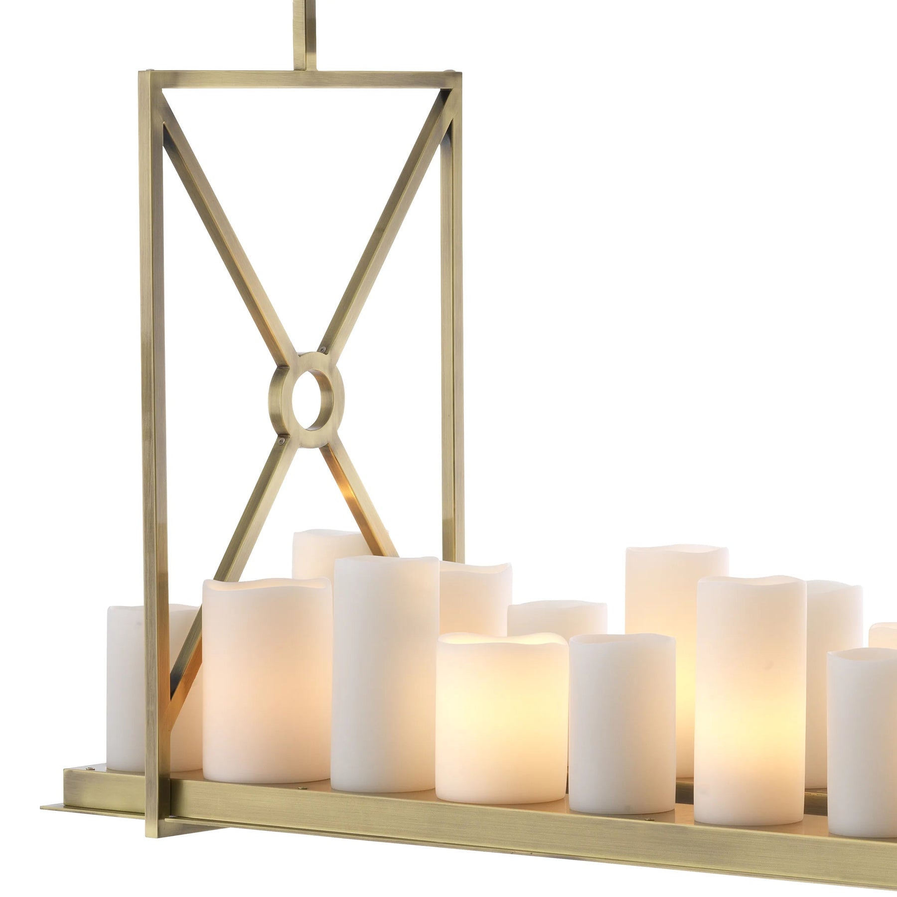 Calista Modern Candle Chandelier - Black/Brass