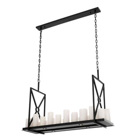 Calista Modern Candle Chandelier - Black/Brass