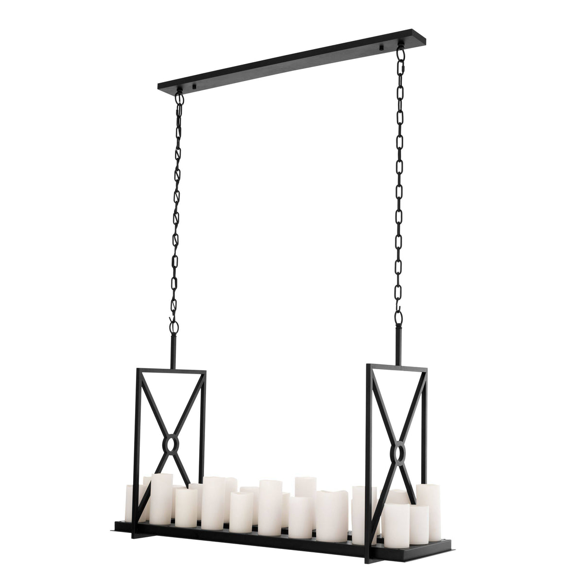 Calista Modern Candle Chandelier - Black/Brass