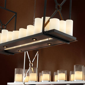 Calista Modern Candle Chandelier - Black/Brass