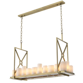 Calista Modern Candle Chandelier - Black/Brass