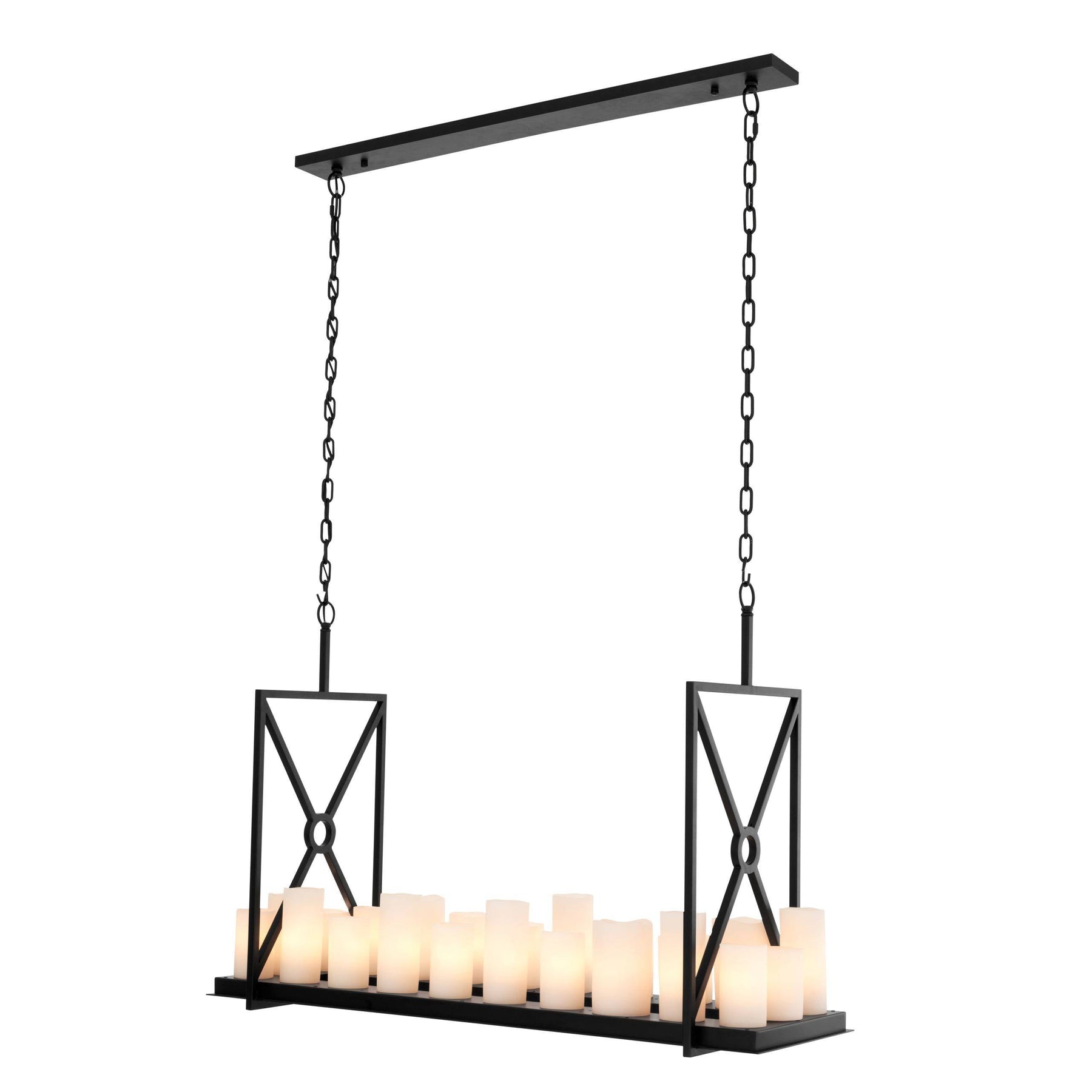 Calista Modern Candle Chandelier - Black/Brass