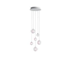 Cosmic Sphere Cascade Glass Chandelier