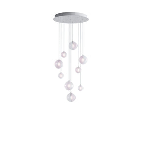 Cosmic Sphere Cascade Glass Chandelier