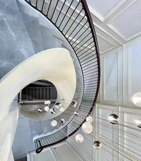 Cosmic Sphere Cascade Glass Chandelier