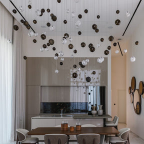 Cosmic Sphere Cascade Glass Chandelier