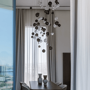 Cosmic Sphere Cascade Glass Chandelier