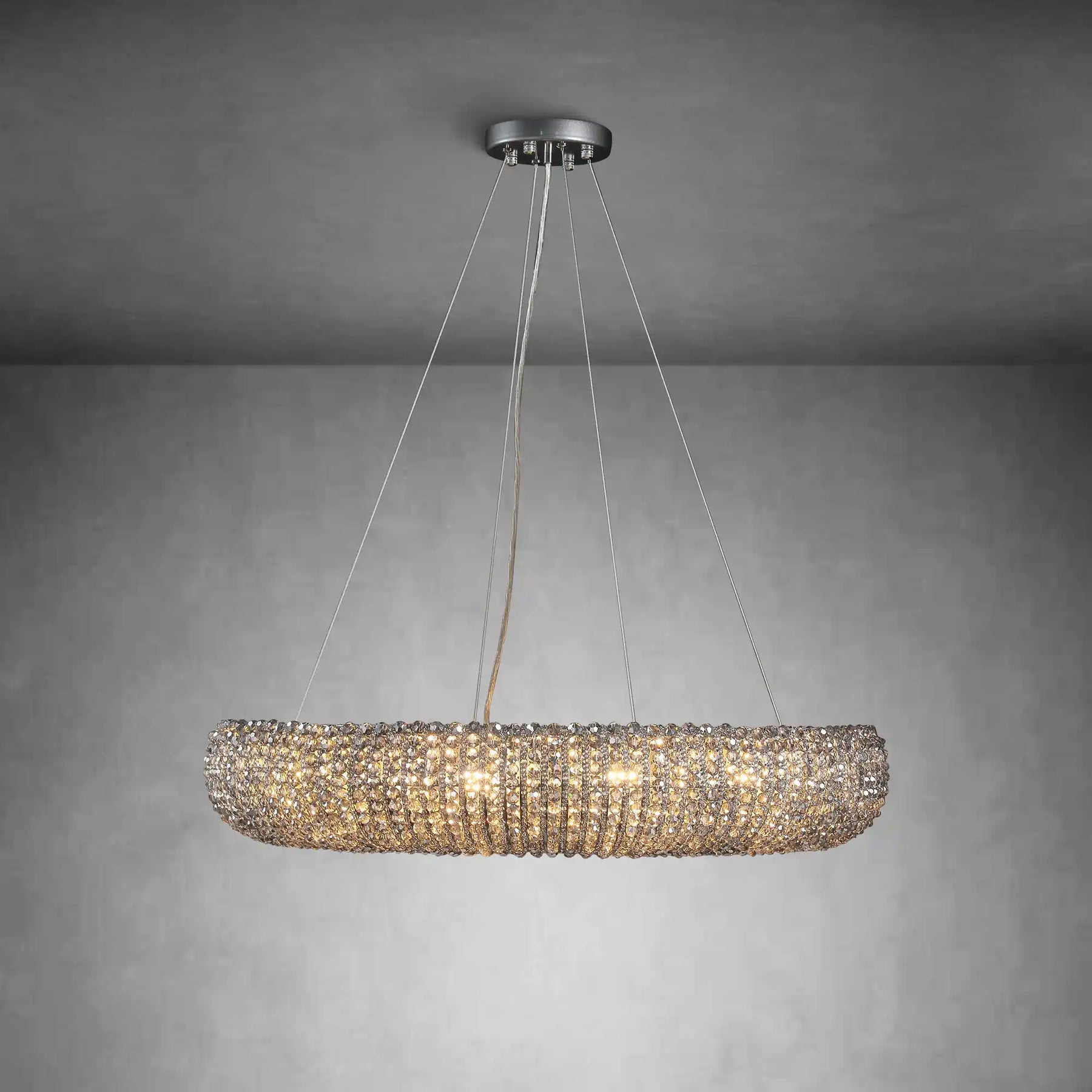 Halo Smoke Crystal Chandelier 31" 42" 60"