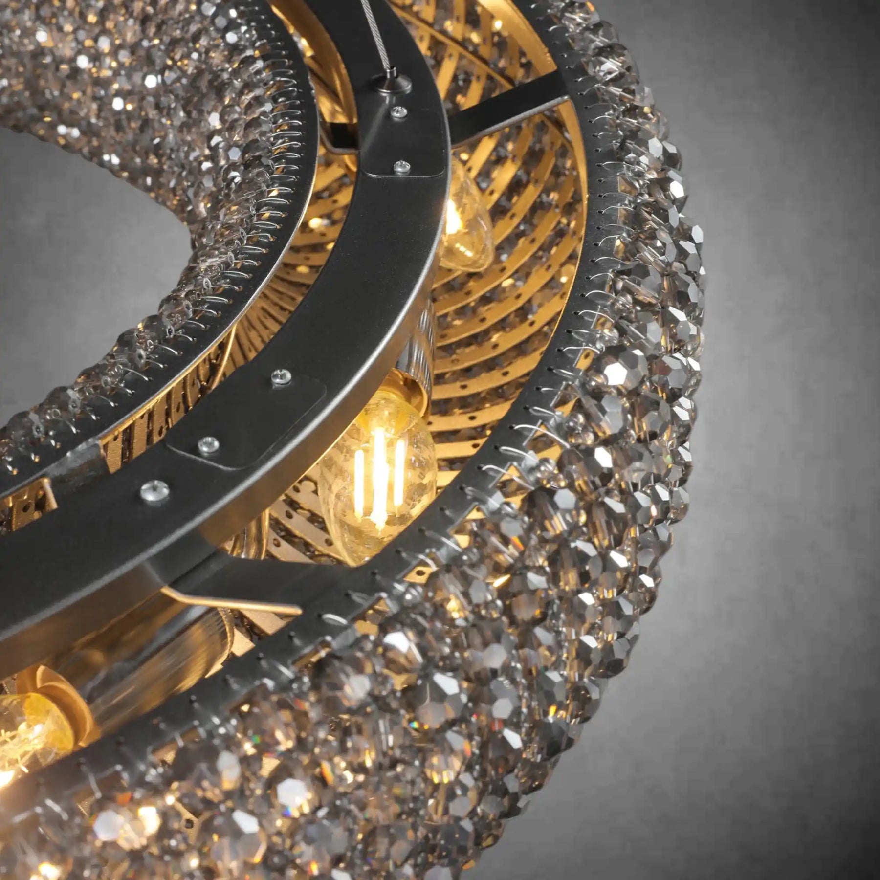 Halo Smoke Crystal Chandelier 31" 42" 60"