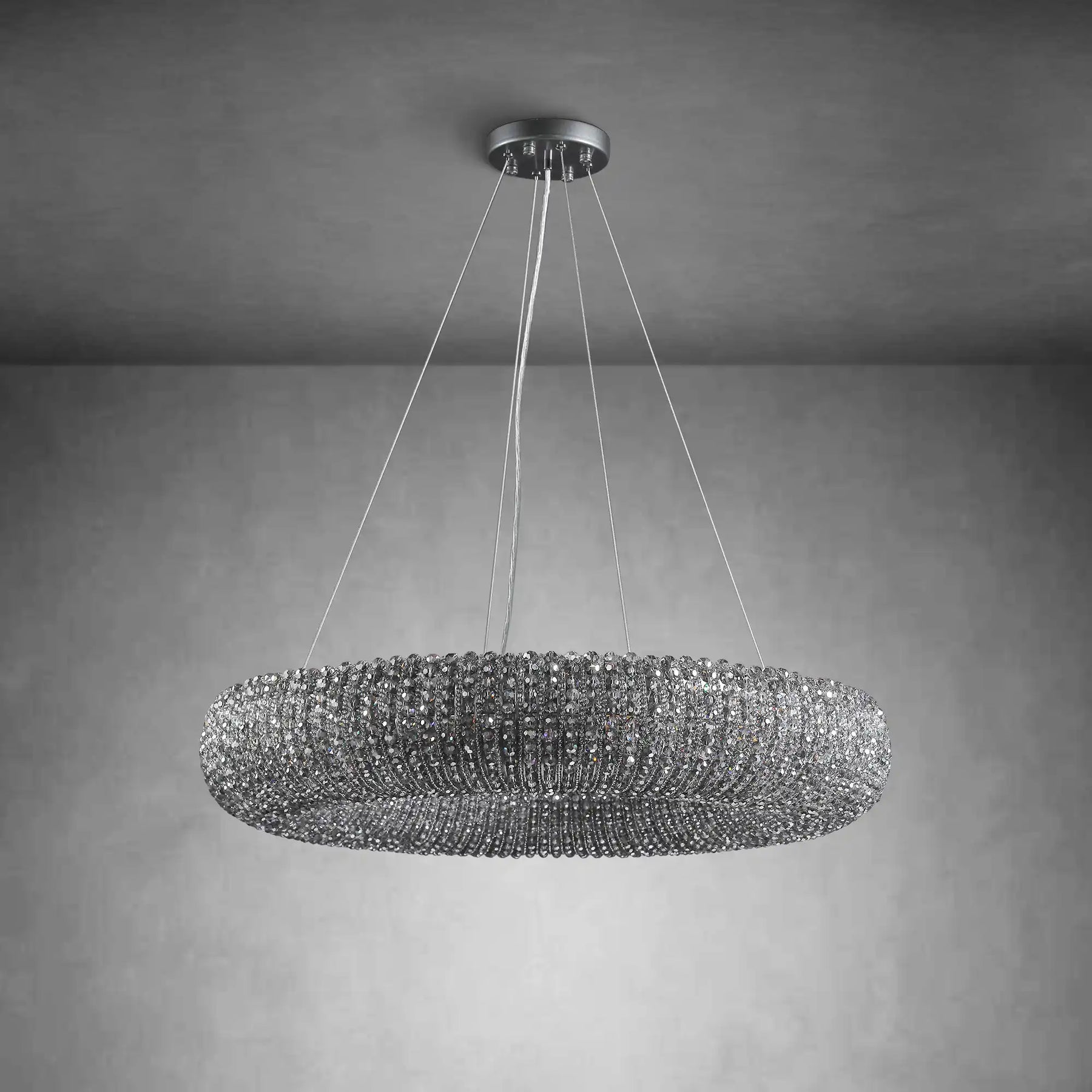 Halo Smoke Crystal Chandelier 31" 42" 60"