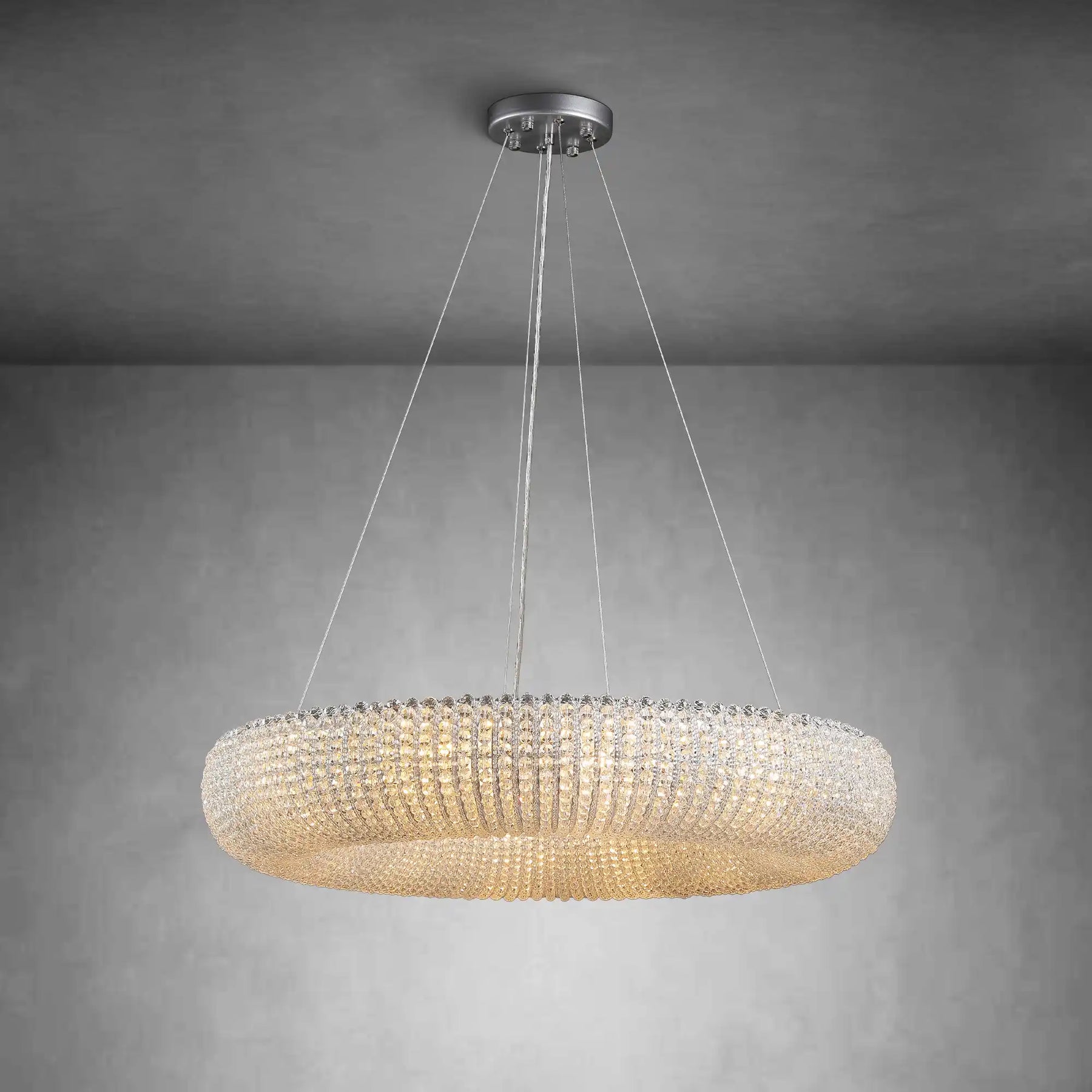 Halo Smoke Crystal Chandelier 31" 42" 60"