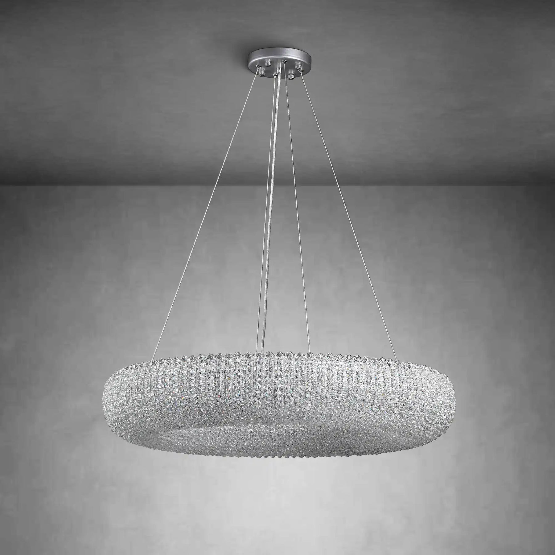 Halo Smoke Crystal Chandelier 31" 42" 60"