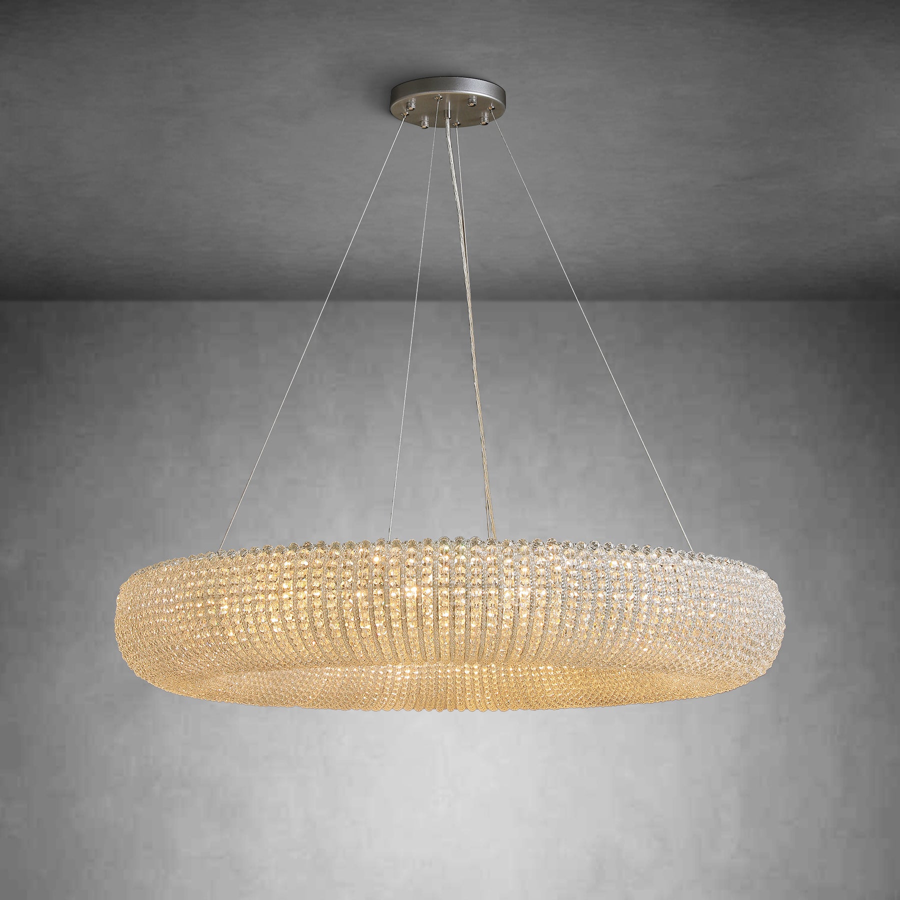 Halo Smoke Crystal Chandelier 31" 42" 60"