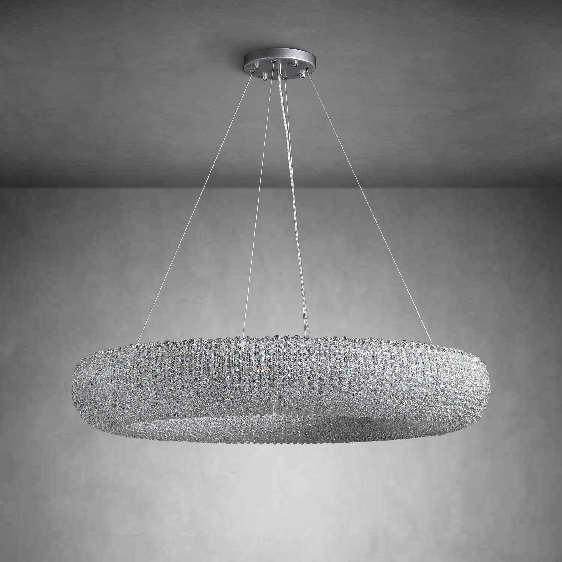 Halo Smoke Crystal Chandelier 31" 42" 60"