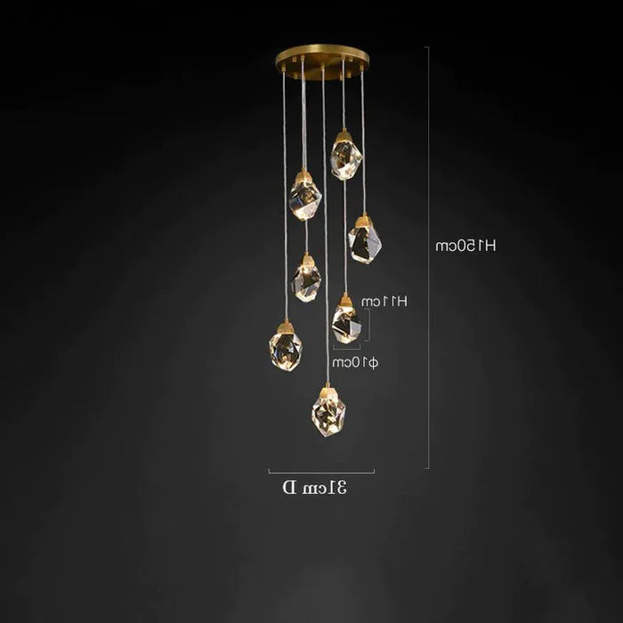 Cassian Postmodern Crystal Multi-Lights Pendant Chandelier