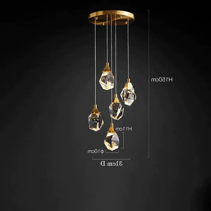 Cassian Postmodern Crystal Multi-Lights Pendant Chandelier