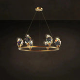 Cassian Round Crystal Chandelier for Living Room Bedroom Dining Table