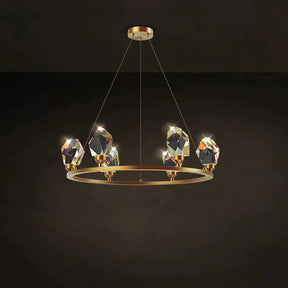 Cassian Round Crystal Chandelier for Living Room Bedroom Dining Table