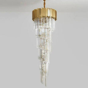 Bourbons Louis 2-Story Crystal Round Chandelier - Merlin Lamps