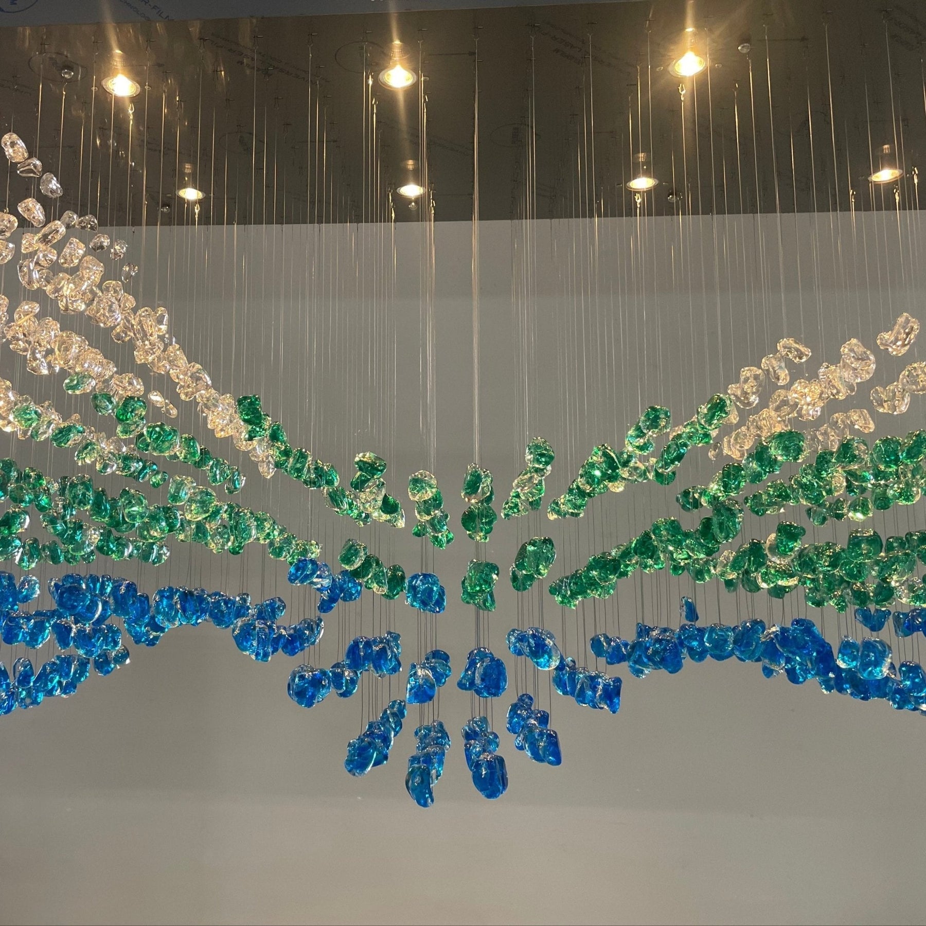 Crystal Stone Crystal Spiral Chandelier