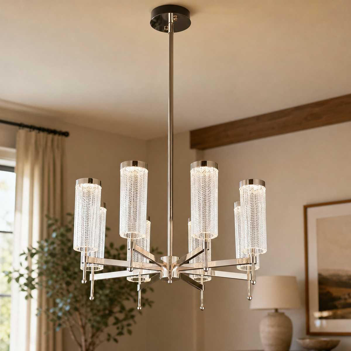 Crystalia Modern Sculptural Ring Chandelier