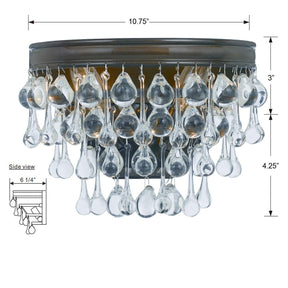 Calypso 10 Inch Wall Sconce Crystorama Lighting Fixture