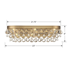 Crystorama Calypso 23 Inch 6-Light Vibrant Gold Bath Vanity Light