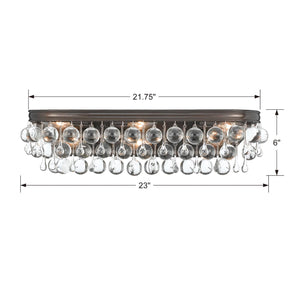 Crystorama Calypso 23 Inch 6-Light Vibrant Gold Bath Vanity Light