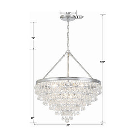 Crystorama Calypso 8-Light 25-Inch Chandelier, Clear Glass Accents